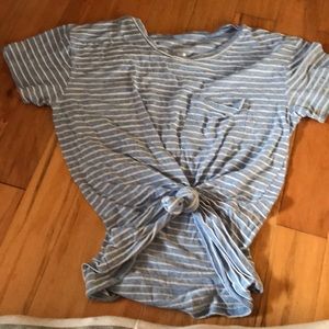 Stripes cute oversized with tied up not